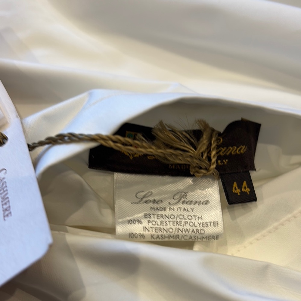 Loro Piana White Cashmere Lined Reversible Jacket with Hood new with tags